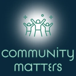 Illustration of three simplified figures in a victory pose with the text 'Community Matters' beneath, symbolizing unity, support, and collective strength within inclusive school communities